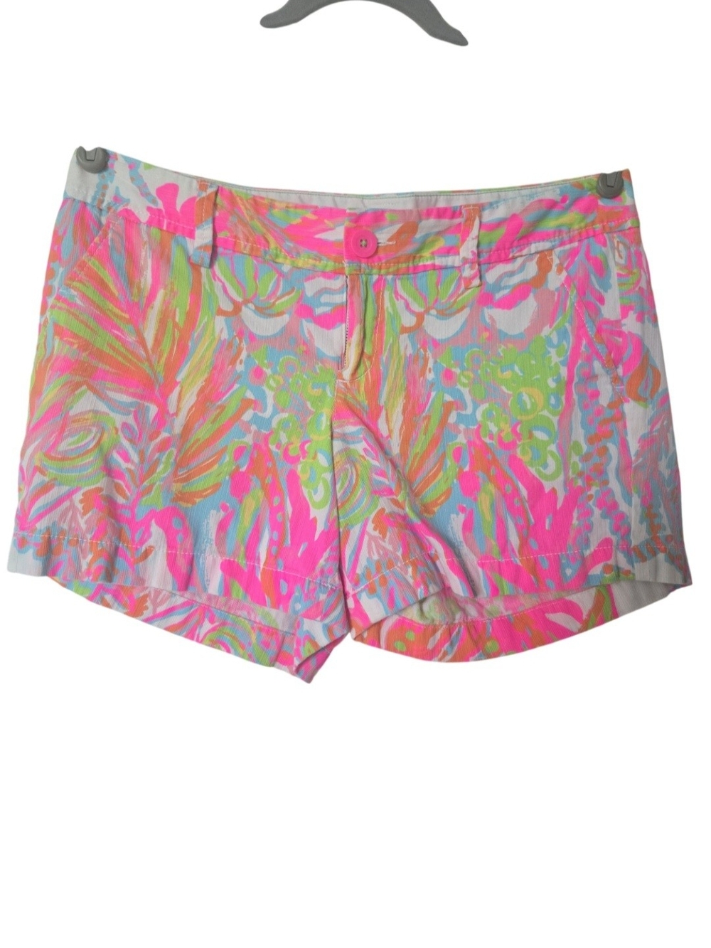 Lilly Pulitzer Neon Pink & Lime Printed High-Rise Shorts